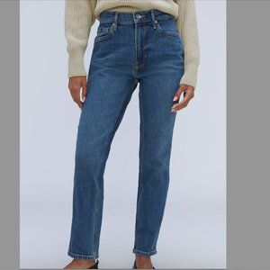 Everlane Size 30 Regular 90's Cheeky Straight Jeans, Medium Blue